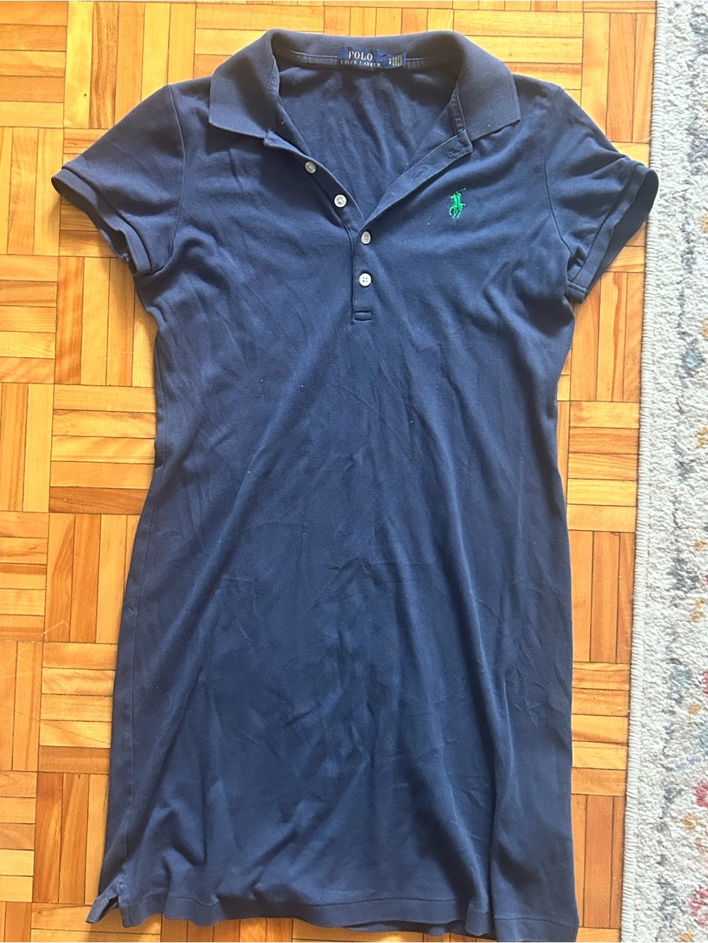 Ralph Lauren Navy Polo Shirt Dress with Green Pony